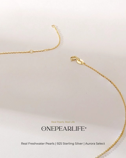 Aurea – AAA Quality Natural Freshwater Peanut-Shape Button Pearl Pendant | 6–6.5mm | 18K Gold Vermeil or 925 Sterling Silver