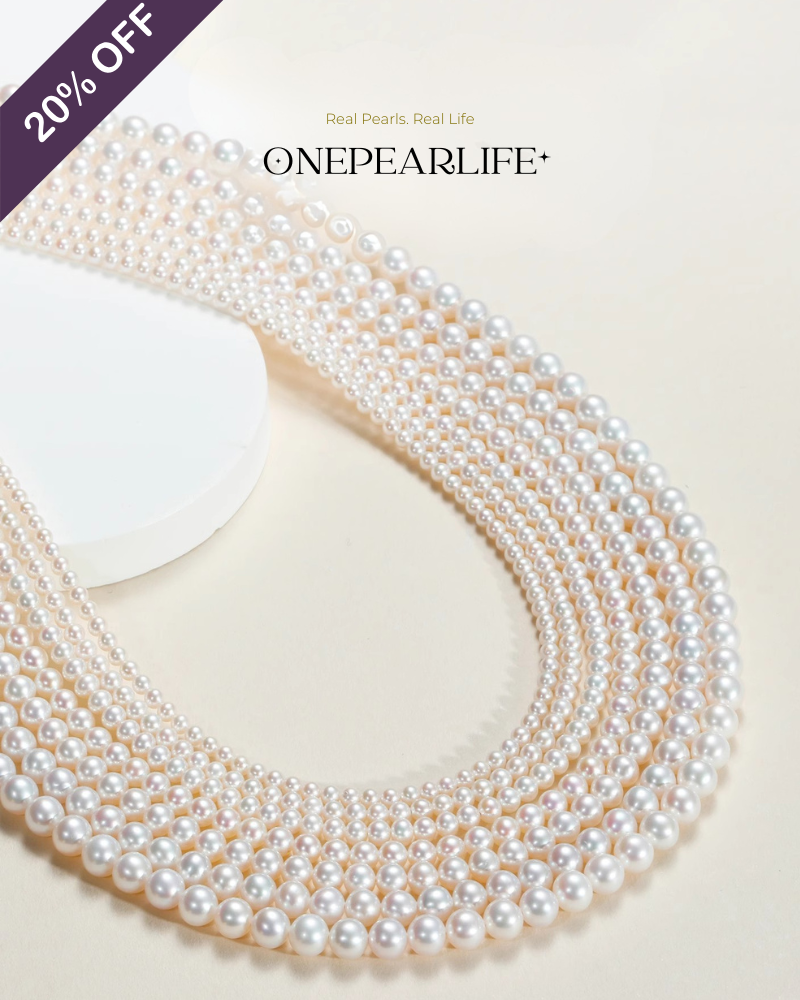 Aurina – AAA Quality Baby White Aurora Natural Freshwater Pearl Necklace | 3–3.5mm | 18K Gold KELLYMARS