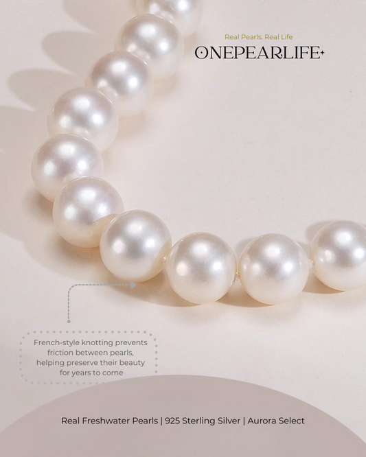 Auris – AAA Quality White Freshwater Pearl Bracelet | 8–8.5 mm | 925 Sterling Silver with Ingots Clasp