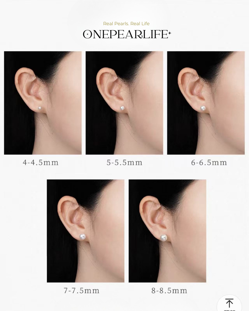 Aya – AAA+ Quality Japanese Akoya White Pearl Stud Earrings | 5–8.5mm | 18K Gold