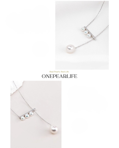 BalanceBeam Multi – AAA Quality Natural Freshwater Teardrop Pearl Pendant | 4–8.5mm | 925 Sterling Silver KELLYMARS