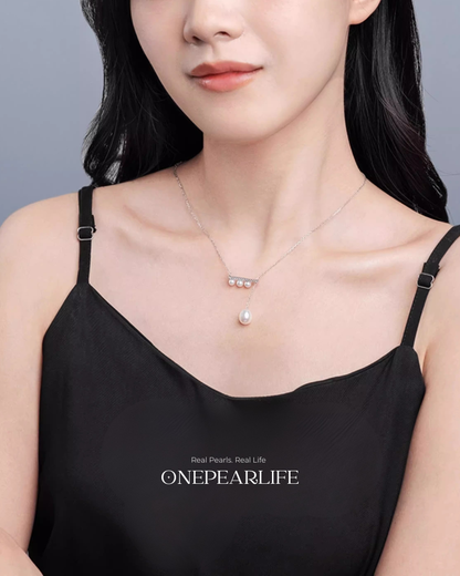 BalanceBeam Multi – AAA Quality Natural Freshwater Teardrop Pearl Pendant | 4–8.5mm | 925 Sterling Silver KELLYMARS