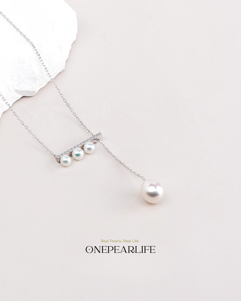 BalanceBeam Multi – AAA Quality Natural Freshwater Teardrop Pearl Pendant | 4–8.5mm | 925 Sterling Silver KELLYMARS