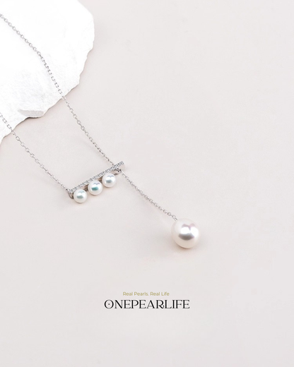 BalanceBeam Multi – AAA Quality Natural Freshwater Teardrop Pearl Pendant | 4–8.5mm | 925 Sterling Silver KELLYMARS