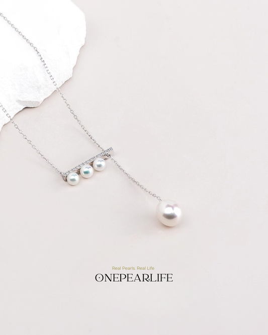 BalanceBeam Multi – AAA Quality Natural Freshwater Teardrop Pearl Pendant | 4–8.5mm | 925 Sterling Silver KELLYMARS
