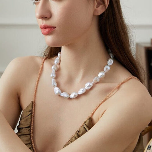 Large Baroque Pearl Necklace AAA Quality