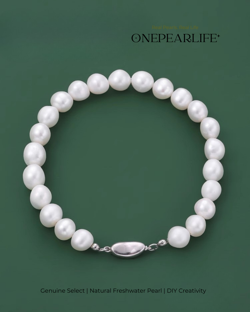 DIY Pearl Bracelet Kit for Beginners | 925 Silver Handmade Jewelry Materials Set