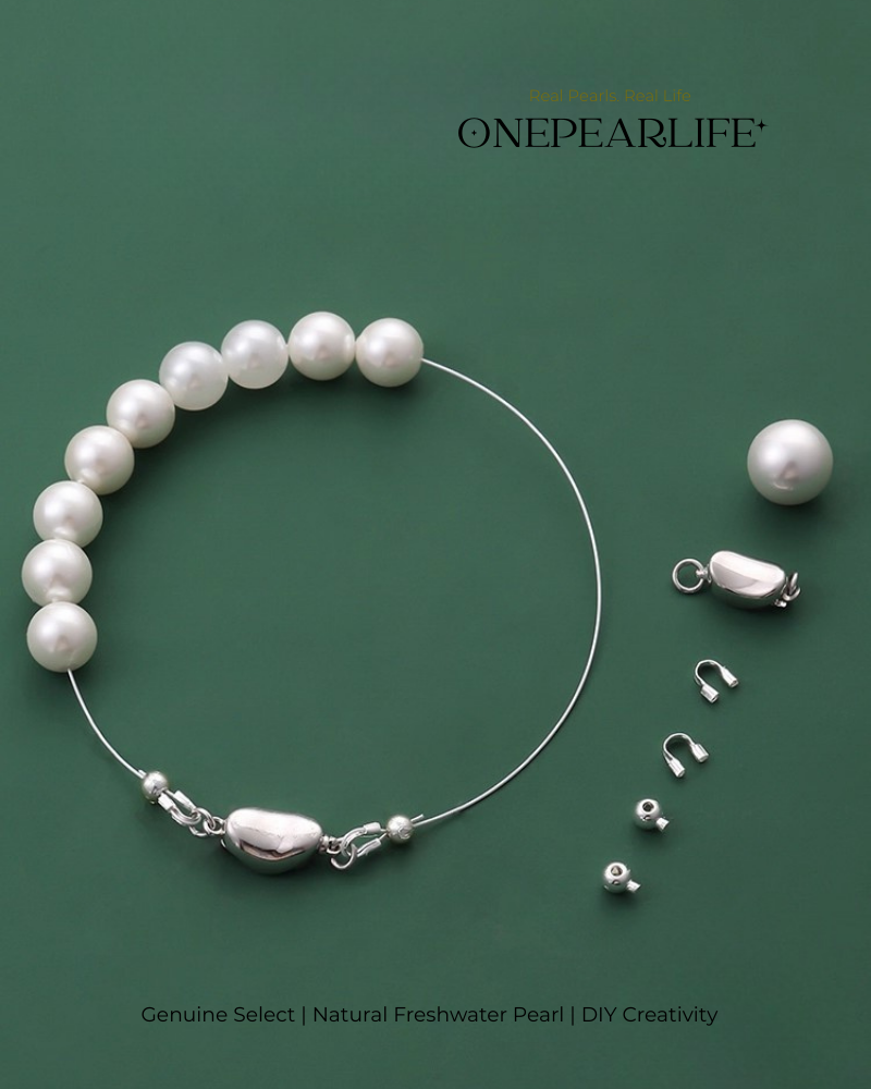DIY Pearl Bracelet Kit for Beginners | 925 Silver Handmade Jewelry Materials Set