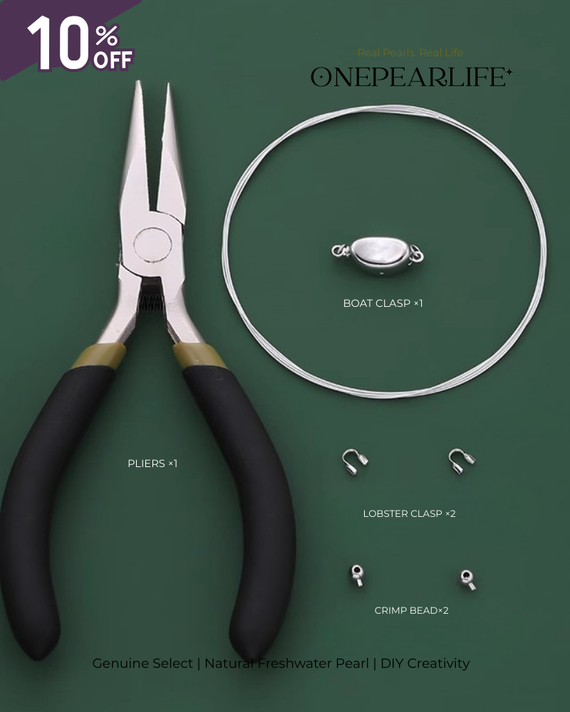 DIY Pearl Bracelet Kit for Beginners | 925 Silver Handmade Jewelry Materials Set