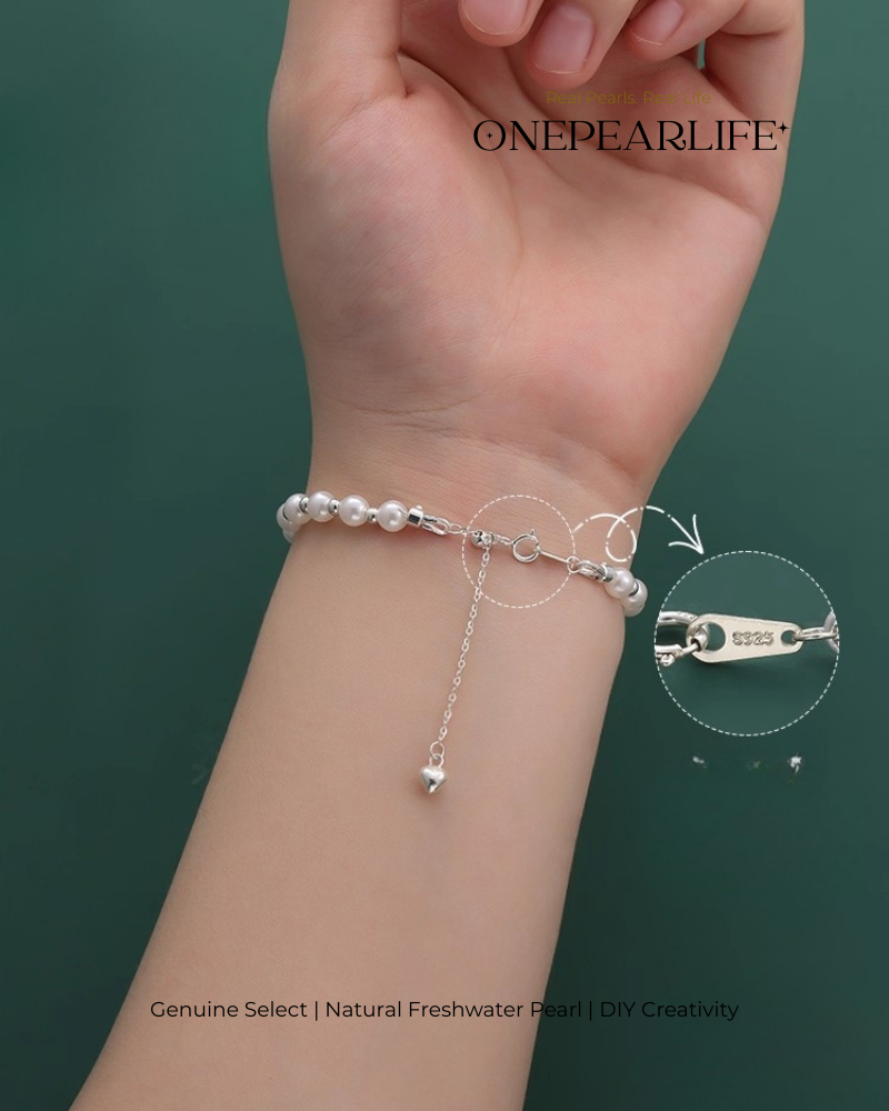 DIY Pearl Bracelet Kit for Beginners | 925 Silver Handmade Jewelry Materials Set