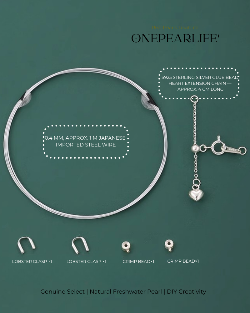 DIY Pearl Bracelet Kit for Beginners | 925 Silver Handmade Jewelry Materials Set
