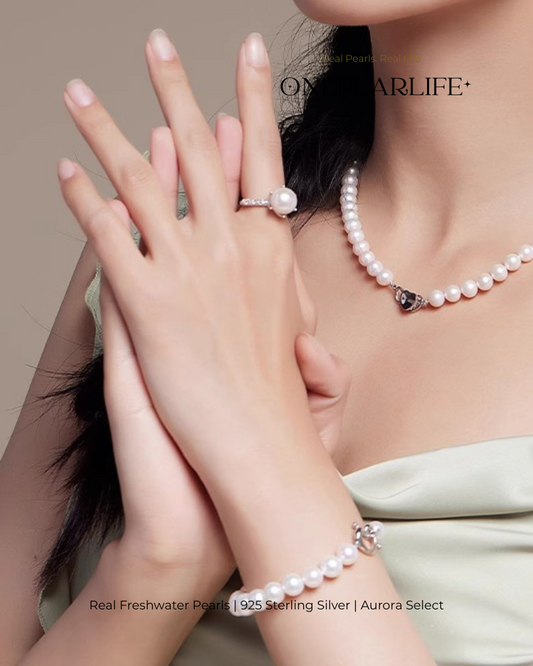 Calysta – AAA Quality Natural Freshwater Pearl Adjustable Ring | 9–9.5 mm | 925 Silver + CZ