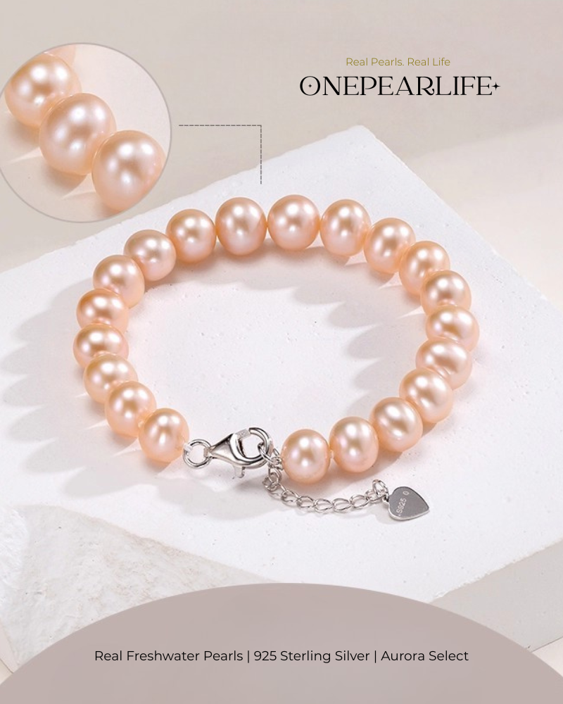 Celara – AAA Quality Multi-Color Freshwater Pearl Bracelet | 7–7.5 mm | 925 Sterling Silver