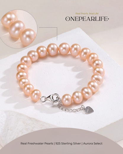 Celara – AAA Quality Multi-Color Freshwater Pearl Bracelet | 7–7.5 mm | 925 Sterling Silver