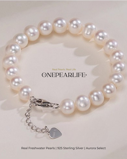 Celara – AAA Quality Multi-Color Freshwater Pearl Bracelet | 7–7.5 mm | 925 Sterling Silver