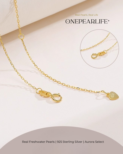Celina – AAA Quality Natural Freshwater Pearl Necklace | 7–7.5mm | 18K Gold Vermeil Bead Pendant