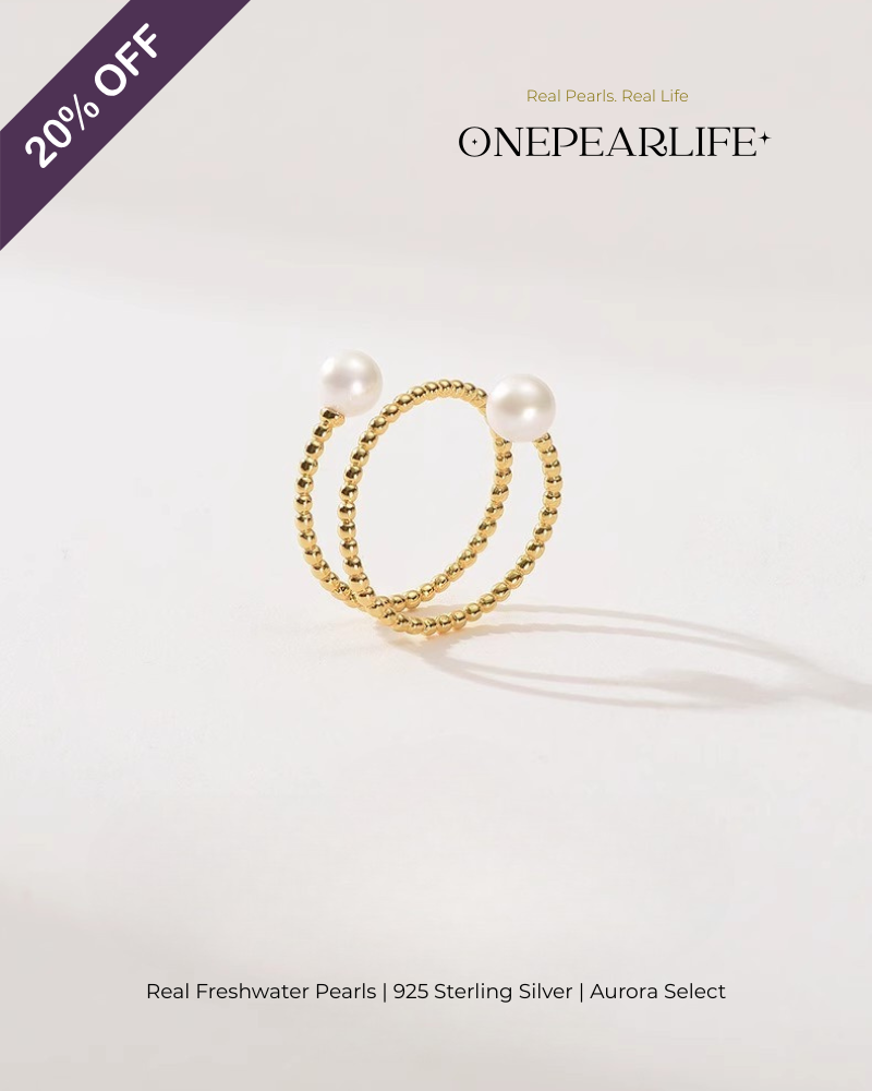 Celira – AAA Quality Natural Freshwater Pearl Adjustable Open Ring | 5–5.5 mm | 18K Gold Vermeil