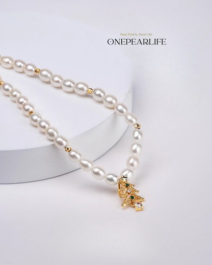 ChristmasGift – AAA Quality Natural Freshwater Baby Pearl Pendant | 5–6mm | 18K Gold Vermeil Pendant Onepearlife