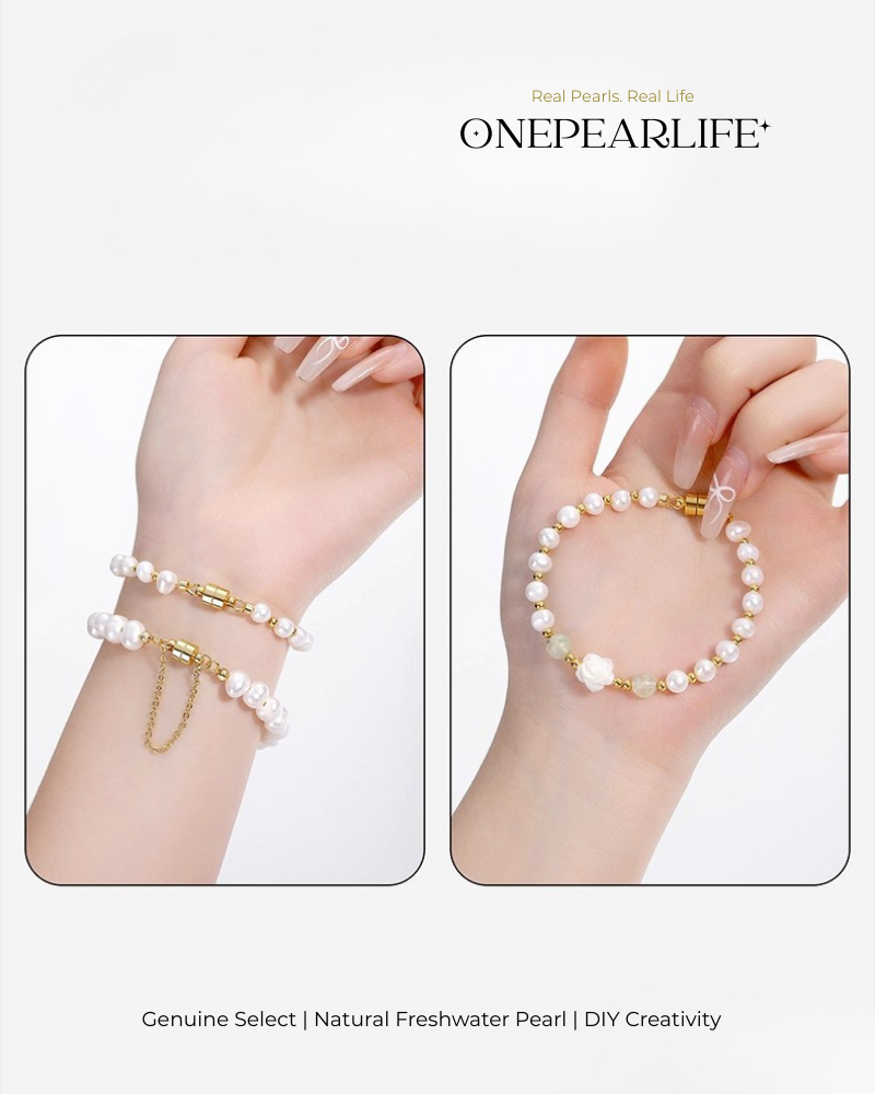 DIY Pearl Bracelet Kit for Beginners | 18K Gold Vermeil Handmade Jewelry Materials Set Onepearlife