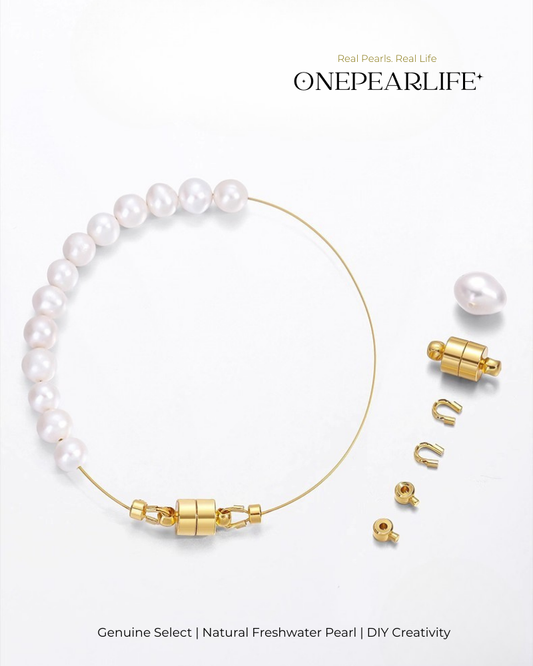 DIY Pearl Bracelet Kit for Beginners | 18K Gold Vermeil Handmade Jewelry Materials Set Onepearlife