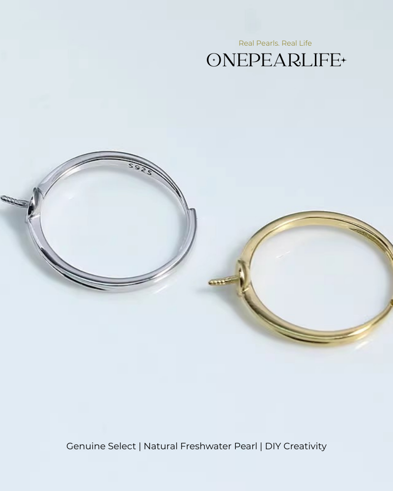 DIY Pearl Ring Kit for Beginners | 925 Silver & 18K Gold Vermeil Handmade Jewelry Materials Set