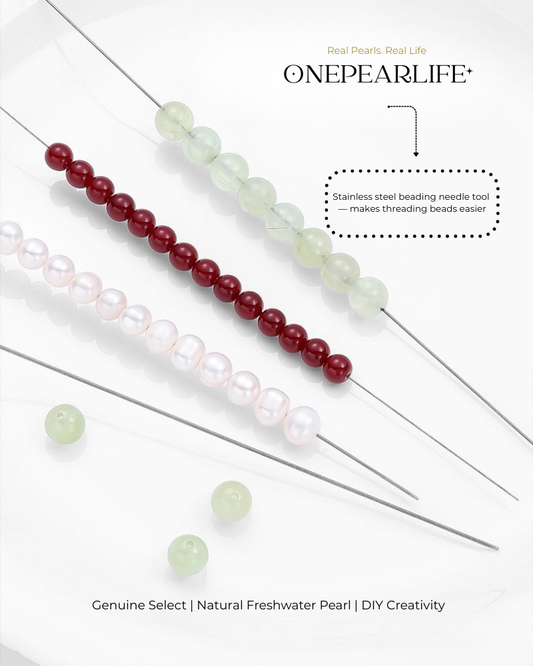 Threading tool for beads, pearls, bracelets, and necklaces