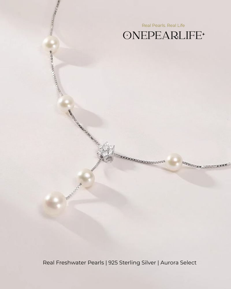 Elara – AAA Quality Natural Teardrop Freshwater Pearl Pendant Necklace | 6–7mm | 925 Sterling Silver