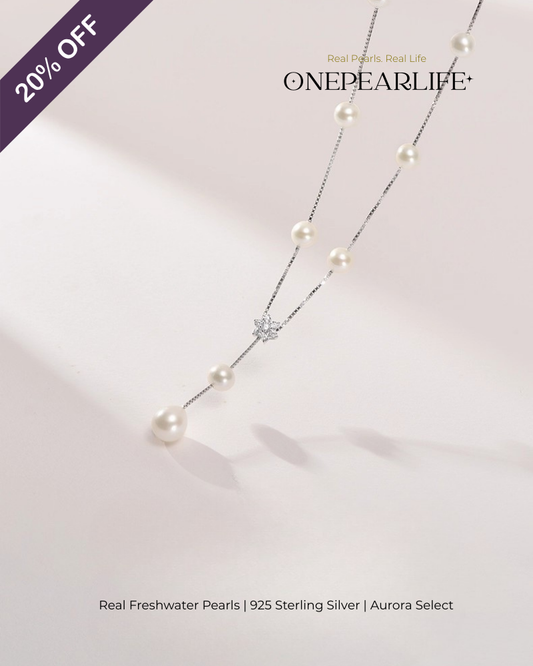 Elara – AAA Quality Natural Teardrop Freshwater Pearl Pendant Necklace | 6–7mm | 925 Sterling Silver Onepearlife