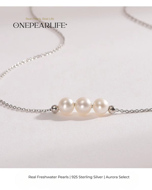 Aurielle – AAA Quality Natural Freshwater Pearl Pendant Necklace | 6–6.5mm | 925 Sterling Silver Onepearlife