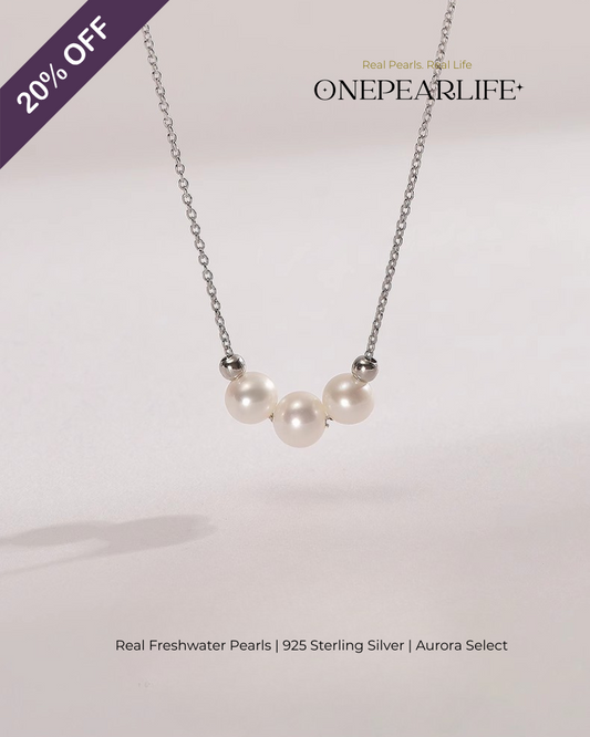 Elena – AAA Quality Natural Freshwater Pearl Pendant Necklace | 6–6.5mm | 925 Sterling Silver & 18K Gold Vermeil