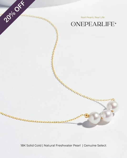 Elena – AAA+ Quality Japanese Akoya Pearl Pendant Necklace | 6–6.5mm | 18K Solid Gold Onepearlife