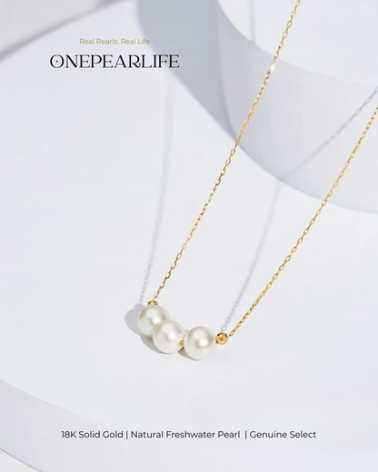 Elena – AAA+ Quality Japanese Akoya Pearl Pendant Necklace | 6–6.5mm | 18K Solid Gold Onepearlife