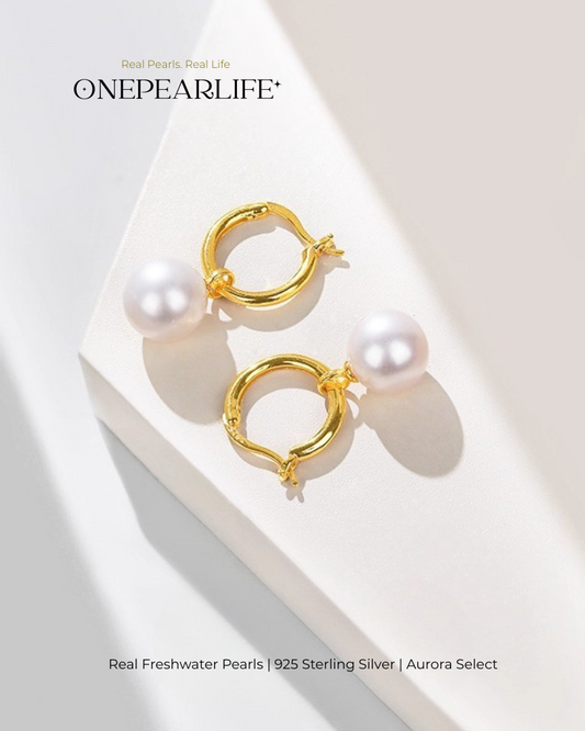 Elina – AAA Quality Natural Freshwater White Pearl Convertible Earrings | 8–8.5mm | 925 Sterling Silver or 18K Gold Vermeil