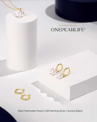 Elina – AAA Quality Natural Freshwater White Pearl Convertible Earrings | 8–8.5mm | 925 Sterling Silver or 18K Gold Vermeil