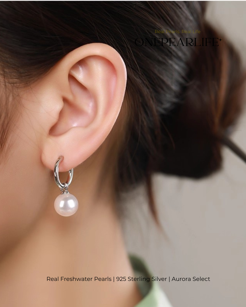 Elina – AAA Quality Natural Freshwater White Pearl Convertible Earrings | 8–8.5mm | 925 Sterling Silver or 18K Gold Vermeil
