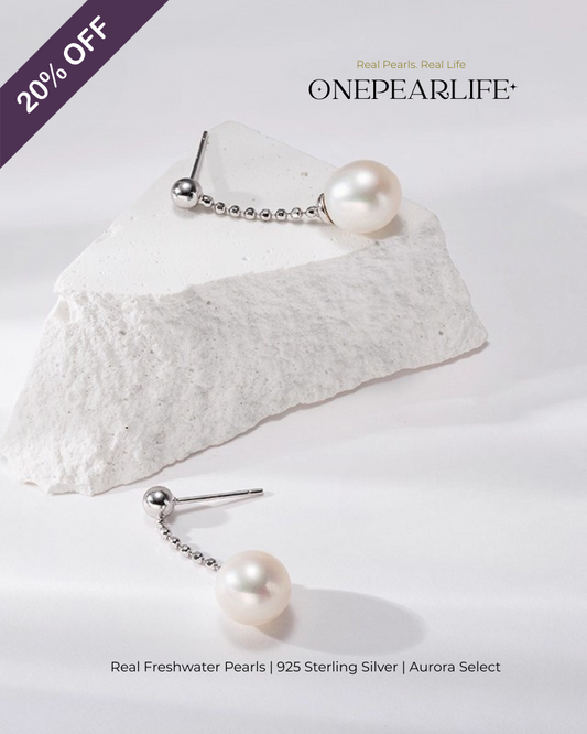 Ella – AAA Quality Natural Freshwater Oval High-Luster Pearl Drop Earrings | 9–9.5mm | 925 Sterling Silver