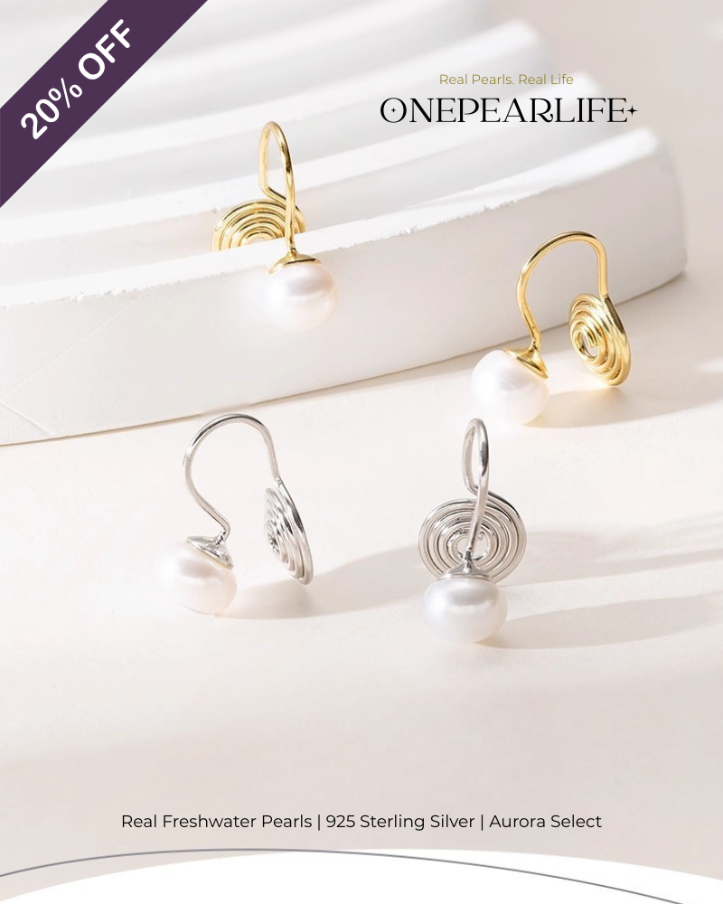 Elowen – AAA Quality Natural Freshwater White Bun Pearl Clip-On Earrings | 6–6.5mm | 925 Sterling Silver or 18K Gold Vermeil