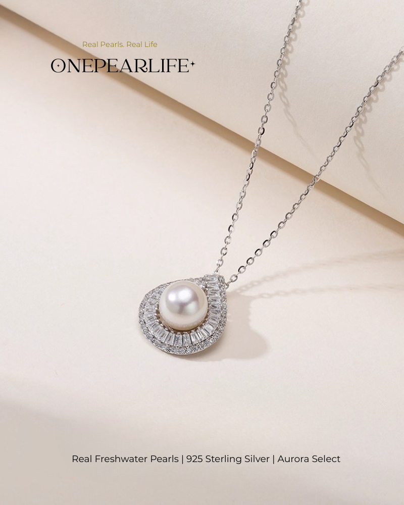 Evara – AAA Quality Natural Freshwater Sparkling Pearl Pendant | 8–8.5mm | 925 Sterling Silver