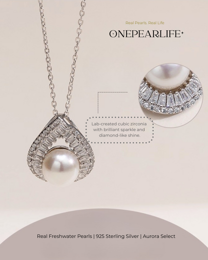 Evara – AAA Quality Natural Freshwater Sparkling Pearl Pendant | 8–8.5mm | 925 Sterling Silver