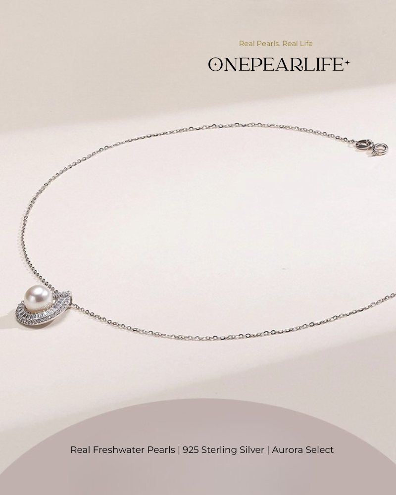 Evara – AAA Quality Natural Freshwater Sparkling Pearl Pendant | 8–8.5mm | 925 Sterling Silver