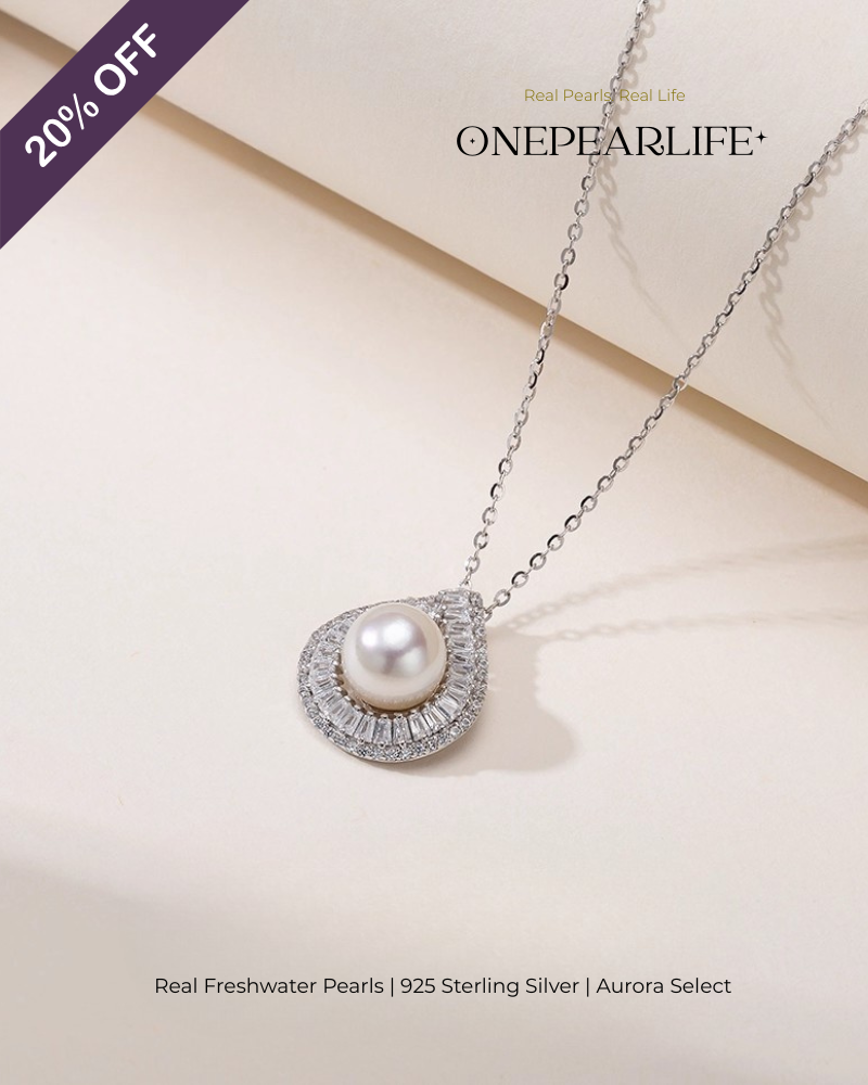 Evara – AAA Quality Natural Freshwater Sparkling Pearl Pendant | 8–8.5mm | 925 Sterling Silver