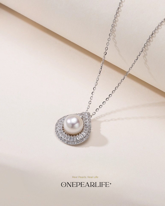 Evara – AAA Quality Natural Freshwater Sparkling Pearl Pendant | 8–8.5mm | 925 Sterling Silver Onepearlife