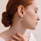 7–7.5mm Akoya pearl hoop earrings in 18K solid gold, dainty real pearl earrings for women, perfect for everyday elegance.