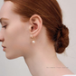 7–7.5mm Akoya pearl hoop earrings in 18K solid gold, dainty real pearl earrings for women, perfect for everyday elegance.