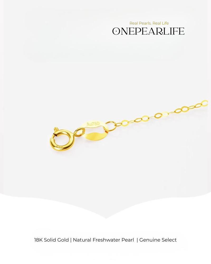 Hana – AAA Baby White Freshwater Pearl Necklace | 3–3.5mm Mini Stardust Design | 18K Solid Gold KELLYMARS