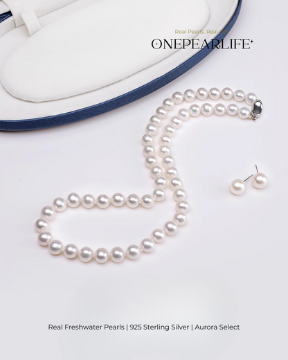 Isola – AAA Quality Freshwater Pearl 2-Piece Jewelry Set | Necklace & Stud Earrings (7–7.5mm)