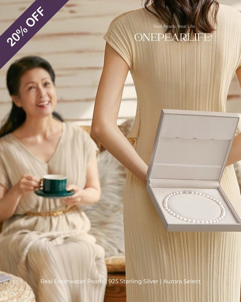 Isola – AAA Quality Freshwater Pearl 2-Piece Jewelry Set | Necklace & Stud Earrings (7–7.5mm) Onepearlife