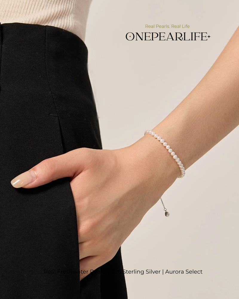 Lini – AAA Quality Mini White Freshwater Pearl Bracelet | 3–3.5 mm | 925 Sterling Silver