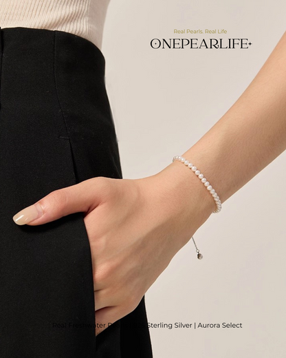 Lini – AAA Quality Mini White Freshwater Pearl Bracelet | 3–3.5 mm | 925 Sterling Silver