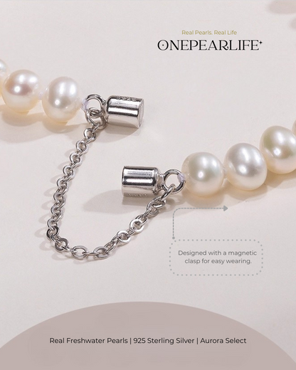 Luma – AAA Quality White Freshwater Pearl Bracelet | 5–5.5mm | 925 Sterling Silver